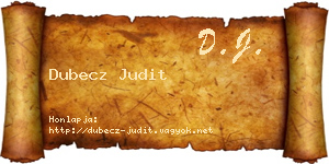 Dubecz Judit névjegykártya